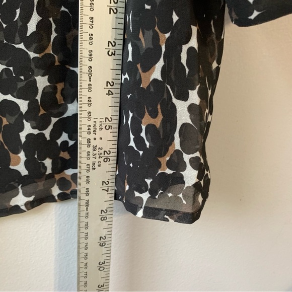 A Pea In The Pod Maternity black sheer leopard blouse with long sleeves. Size L - Picture 8 of 9